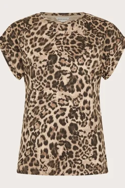 Archi Leopard Print Jersey T-Shirt Brown