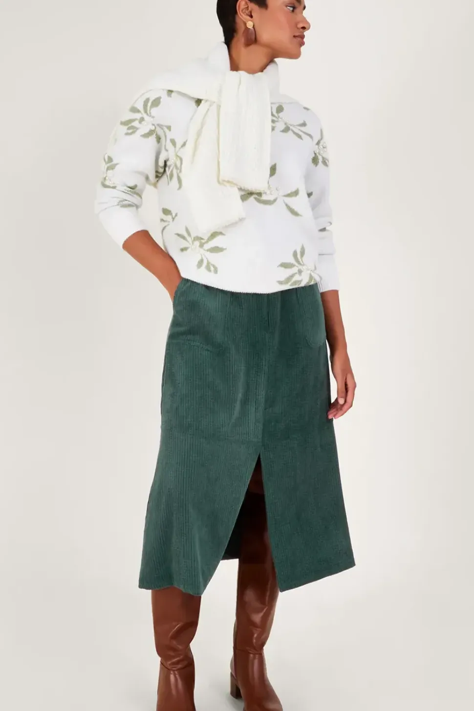 Aria Cord Split Skirt