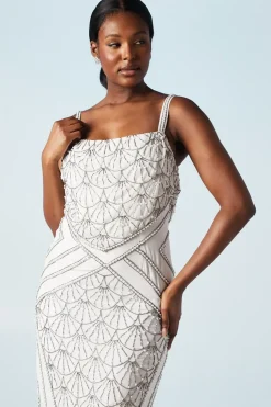 Art Deco Scallop Cowl Back Dress