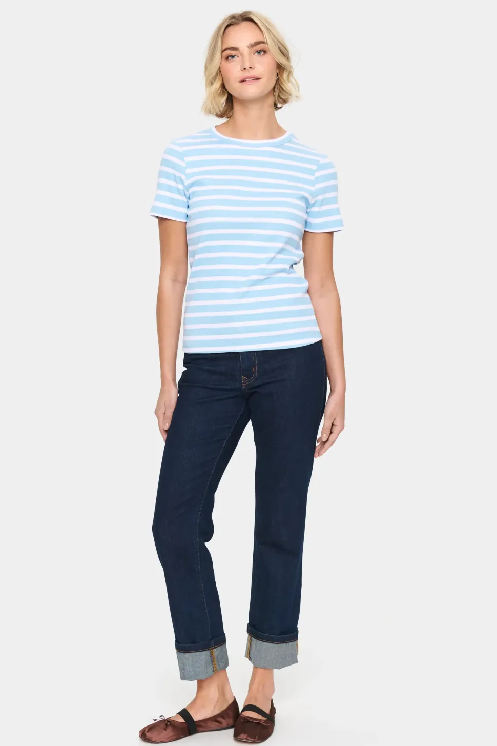 AsterSZ Short Sleeves Stripes T-shirt-Striped