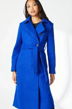 Asymmetric Belted Wrap Coat