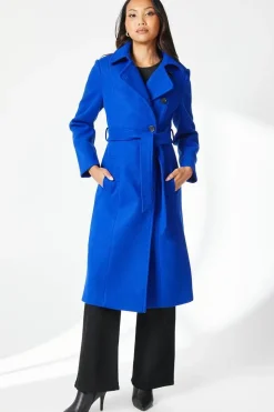 Asymmetric Belted Wrap Coat