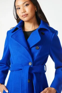 Asymmetric Belted Wrap Coat