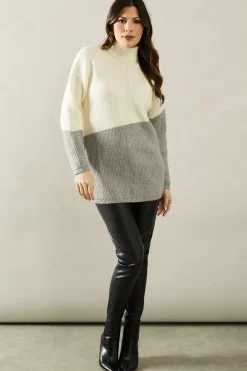 Asymmetric Contrast Colour Block Tunic