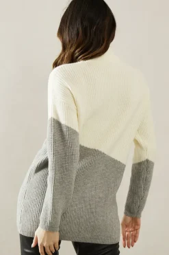 Asymmetric Contrast Colour Block Tunic