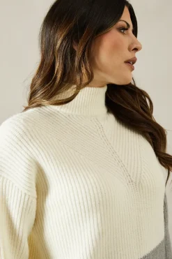 Asymmetric Contrast Colour Block Tunic