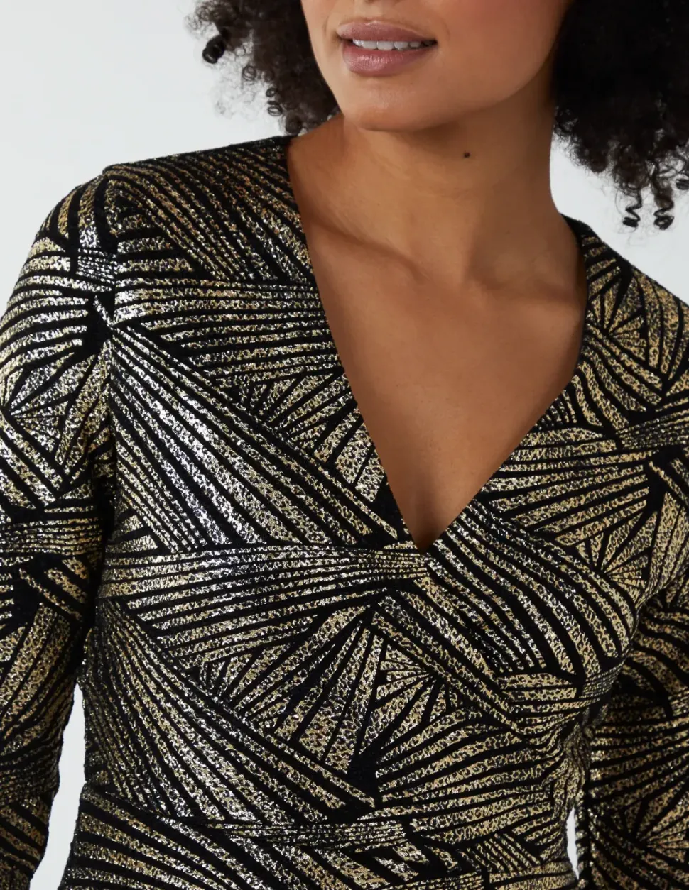 Asymmetric Metallic Animal Foil Wrap Dress