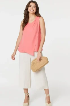 Asymmetric Pleat Front Blouse Top