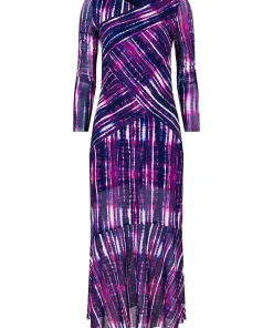 Asymmetric Printed Midi Dress
