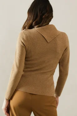 Asymmetric Shoulder Button Detail Jumper