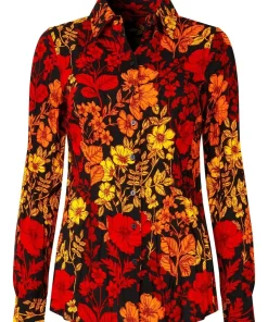 Autumn Floral Crinkle Blouse