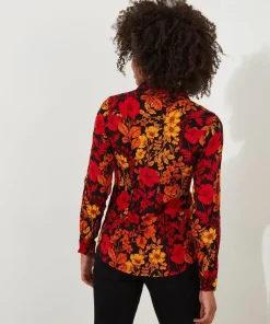 Autumn Floral Crinkle Blouse