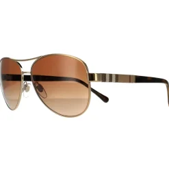 Aviator Gold Brown Brown Gradient Sunglasses