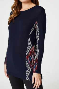 Aztec Panel Print Tunic Top