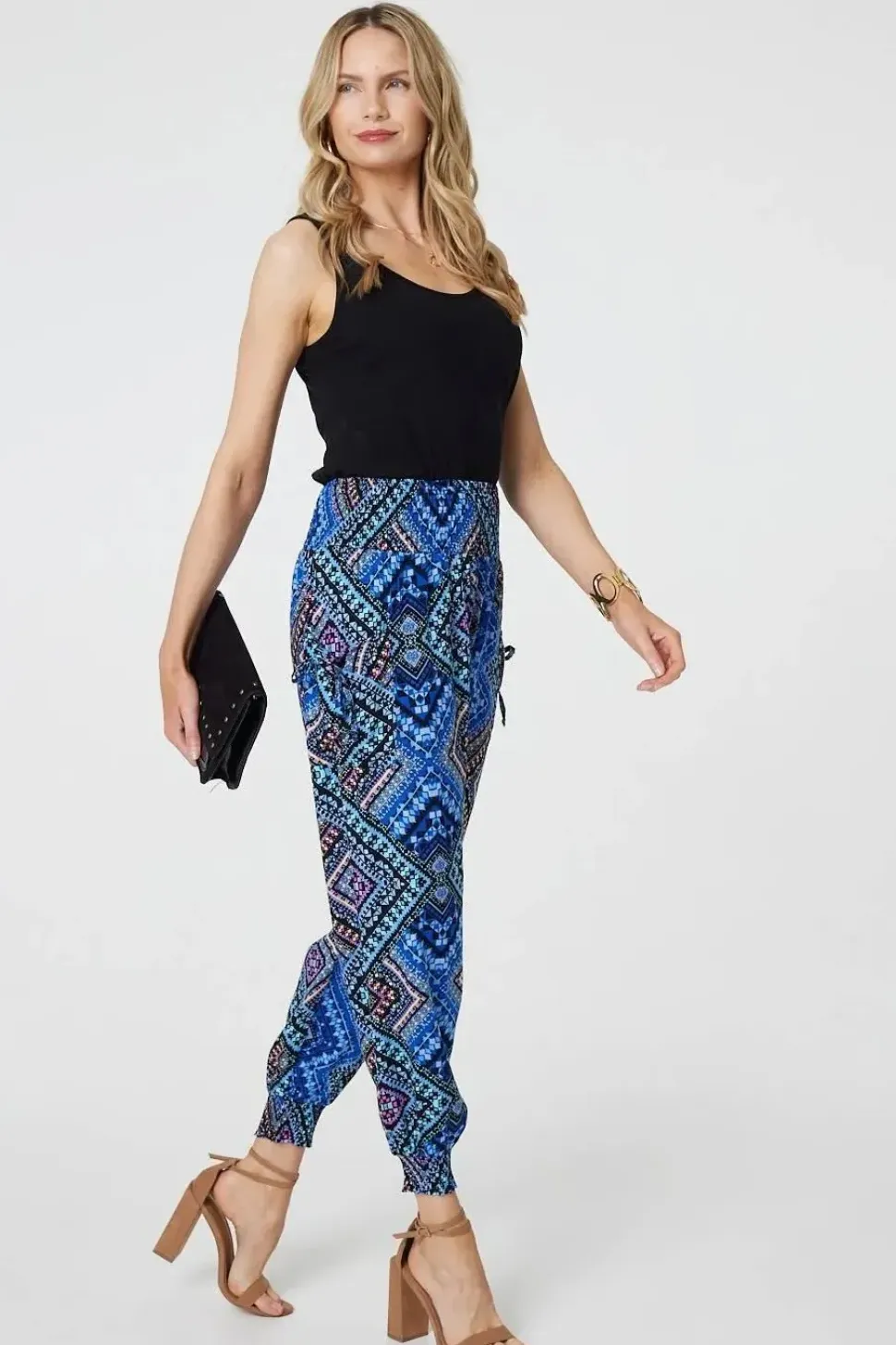 Aztec Print High Waist Harem Pants