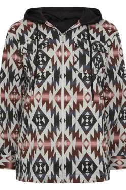 Aztec Print Hooded Shacket