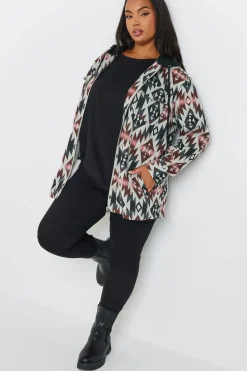 Aztec Print Hooded Shacket