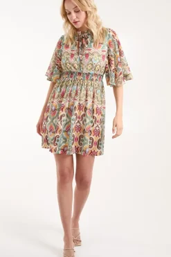 Aztec Tiered Printed Shirt Dress