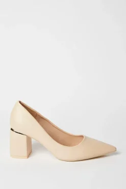 Baden Medium Block Heel Pointed Court Shoes