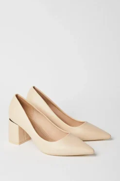 Baden Medium Block Heel Pointed Court Shoes