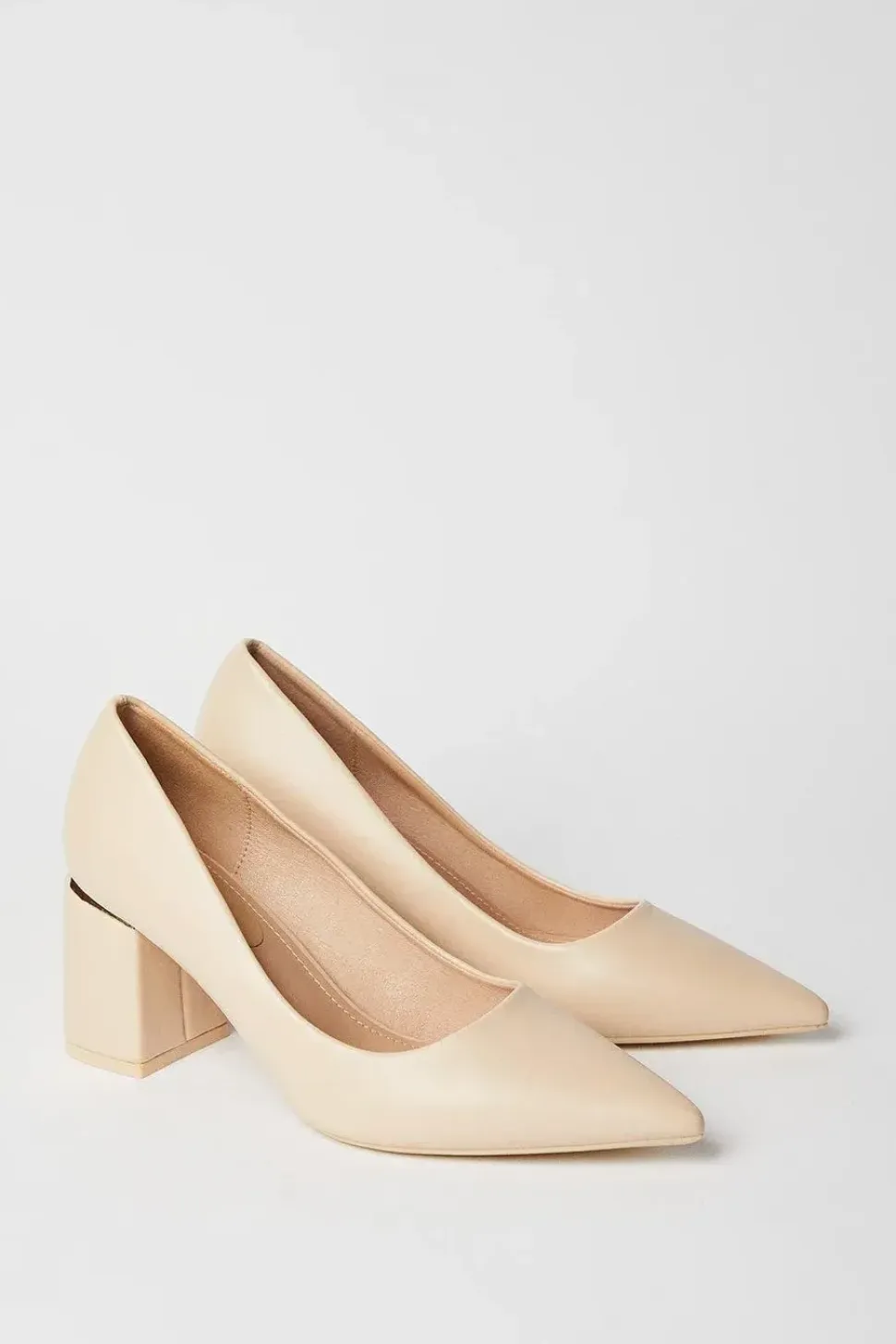 Baden Medium Block Heel Pointed Court Shoes