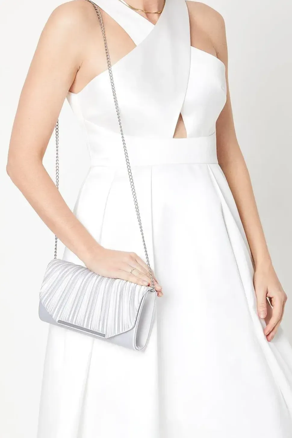 Bailey Satin Rouched Clutch Bag