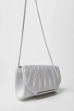 Bailey Satin Rouched Clutch Bag