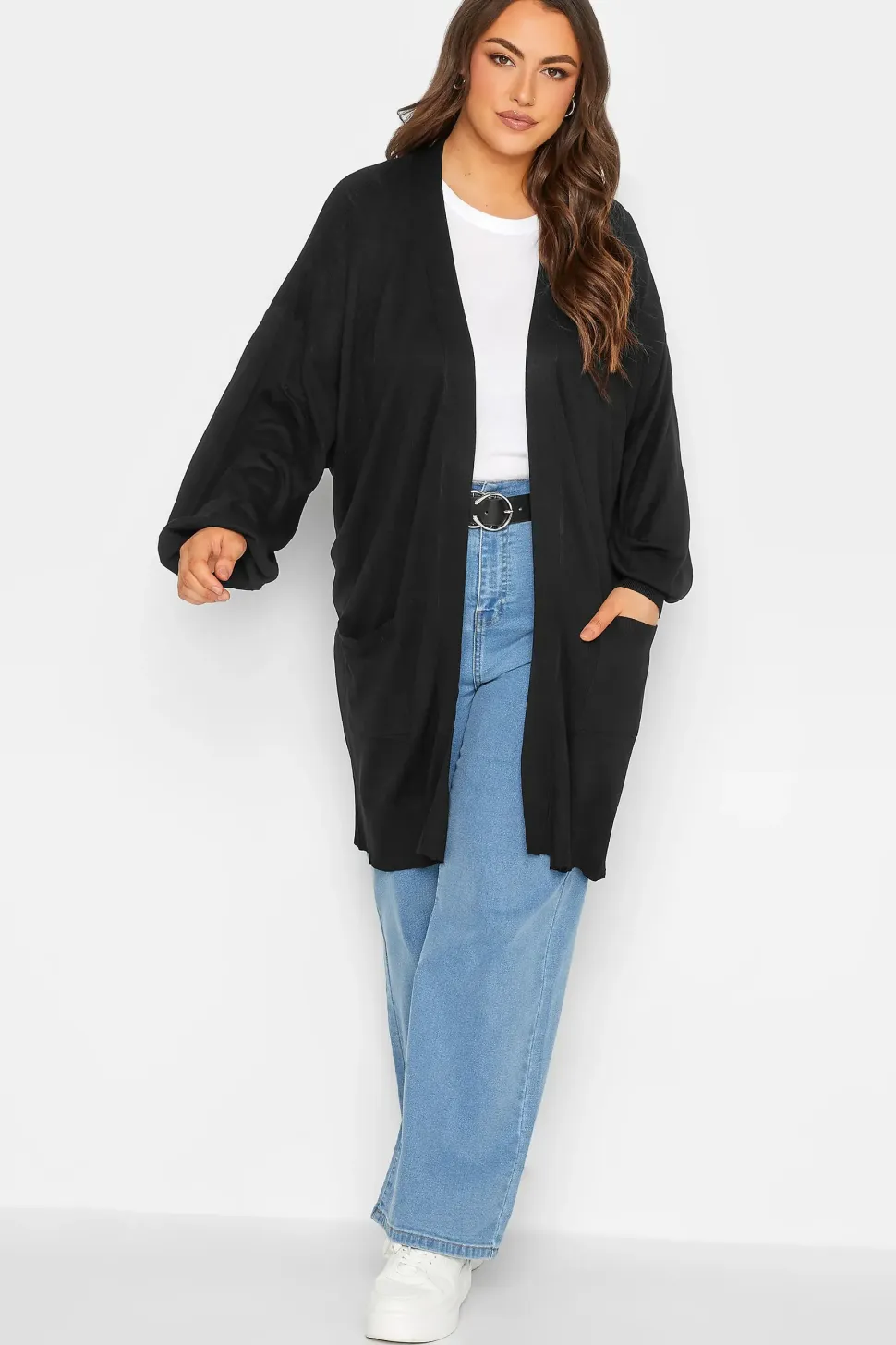 Balloon Sleeve Fine Knit Cardigan
