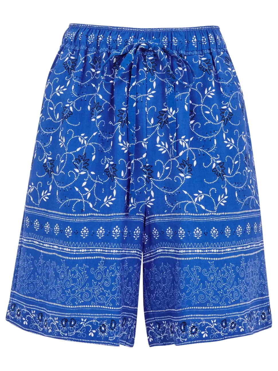 Bandana Floral Print Shorts-Printed