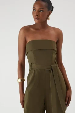 Bandeau Belted Wide Leg Jumpsuit