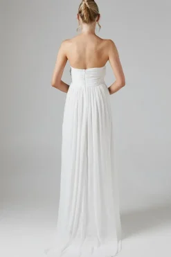 Bandeau Chiffon Beach Wedding Dress