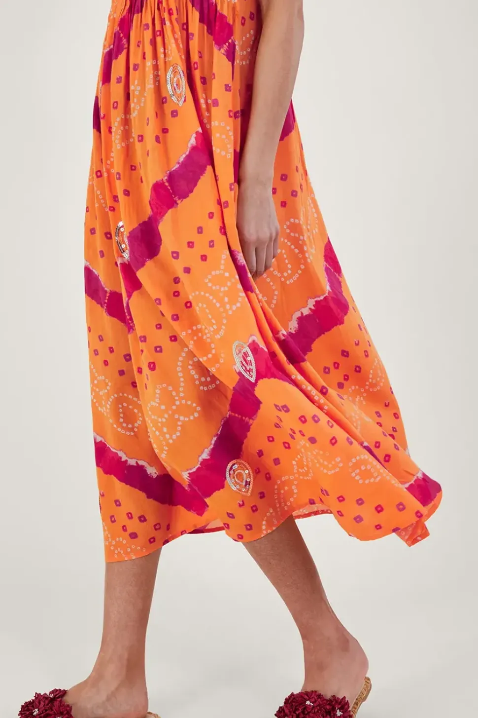 Bandhani Dye Cami Midi Dress