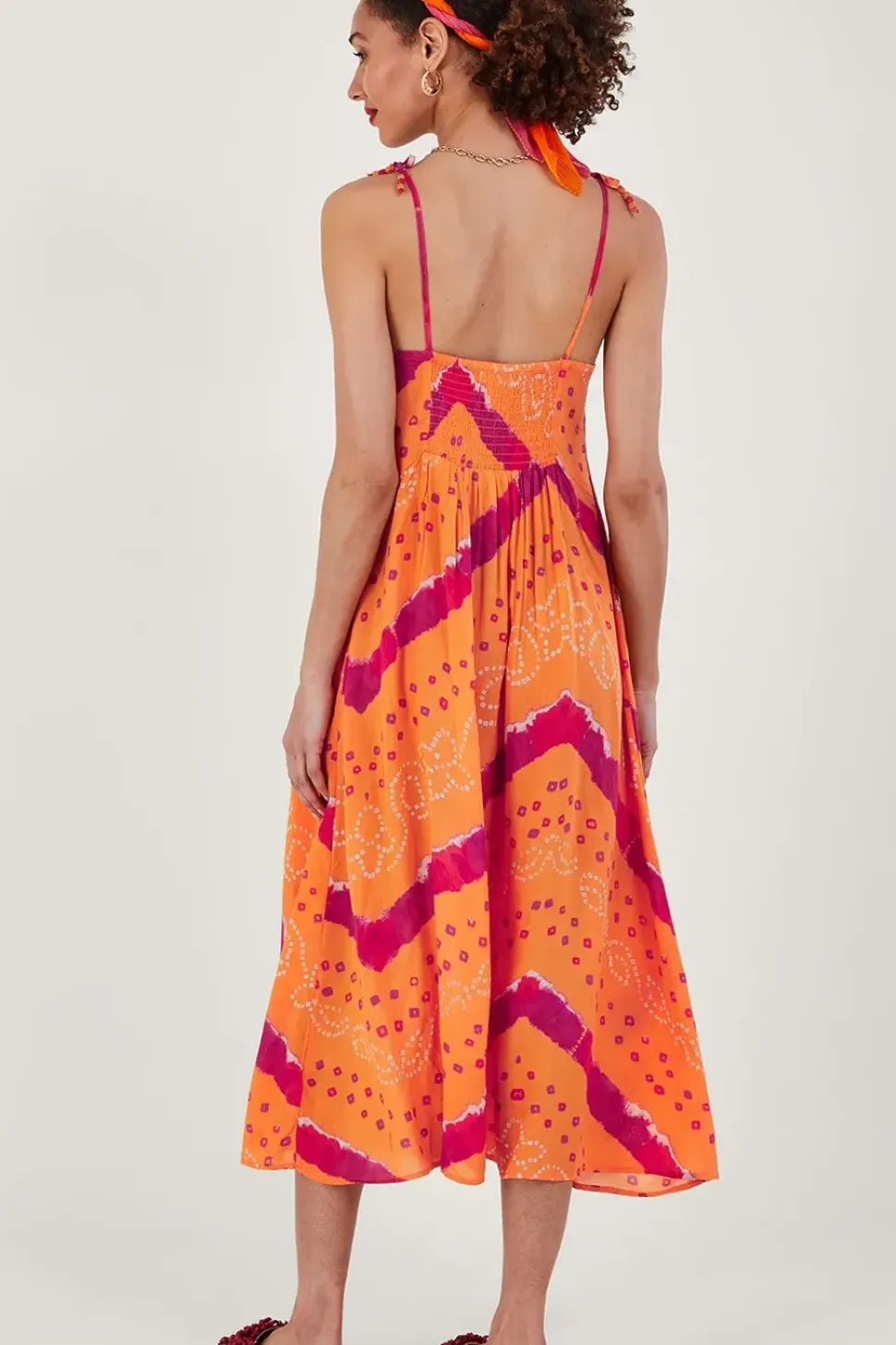 Bandhani Dye Cami Midi Dress