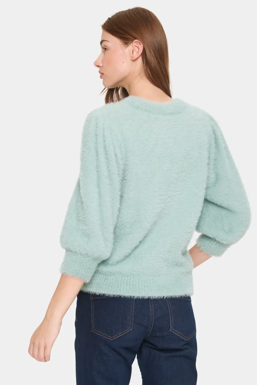 BanniSZ Fluffy Knit 3/4 Sleeves Pullover-