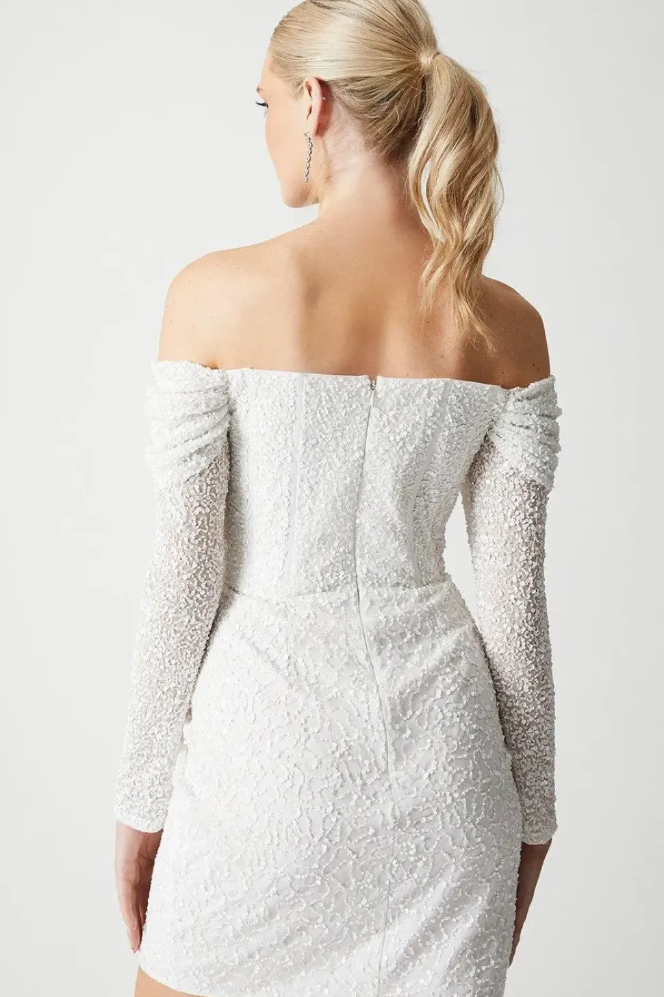 Bardot Long Sleeve Wrap Skirt Mini Dress