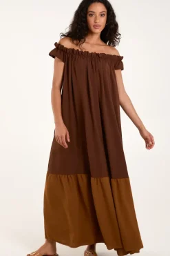 Bardot Off Shoulder Maxi Dress