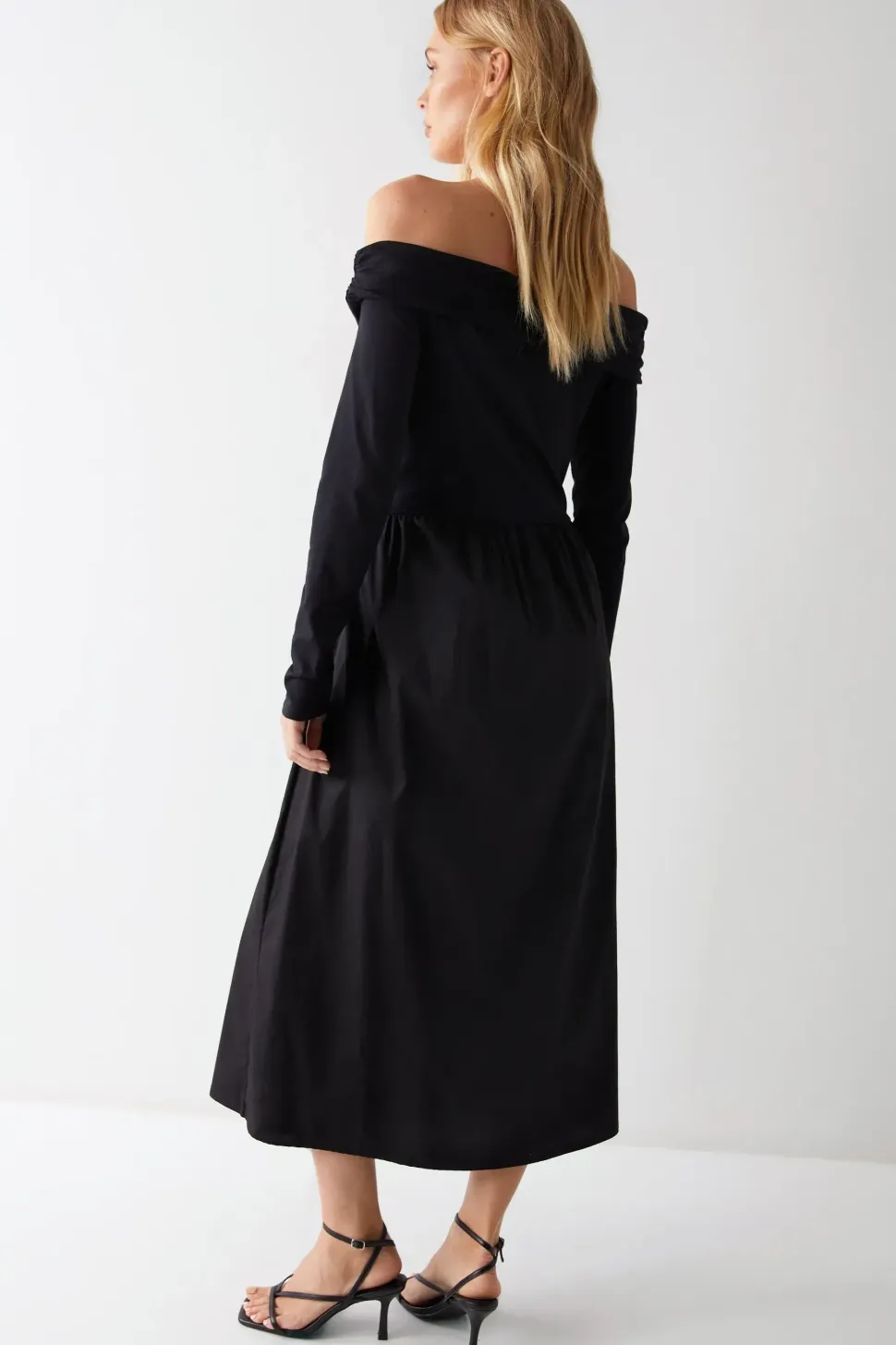 Bardot Poplin Hem Dress