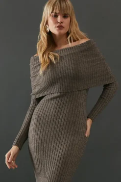 Bardot Slouchy Knitted Maxi Dress