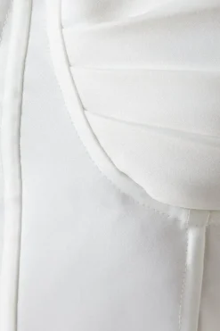 Bardot Structured Satin Full Skirted Wedding Dress