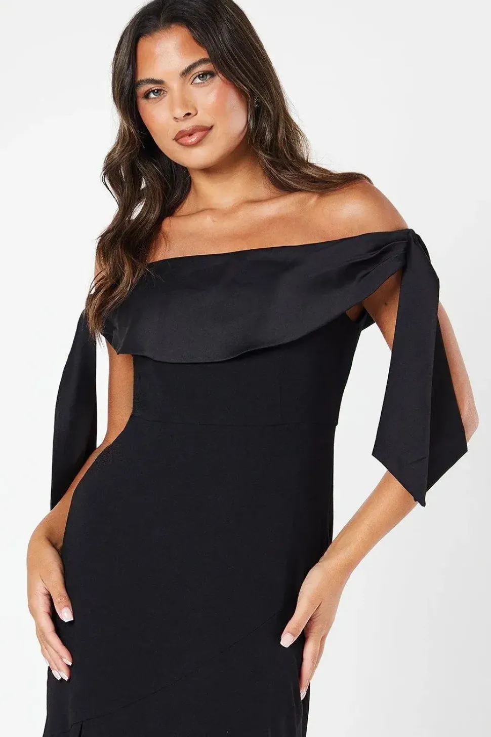 Bardot Tie Shoulder Midi Dress