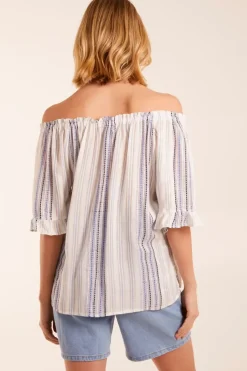Bardot Top With Stripes