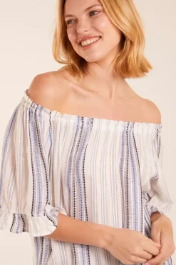 Bardot Top With Stripes