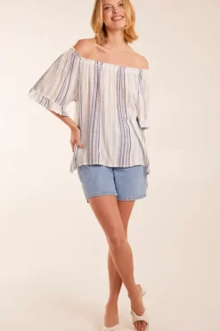 Bardot Top With Stripes