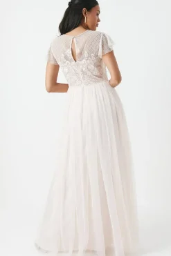 Baroque Embellished Angel Sleeve Two In One Bridesmaid Dress