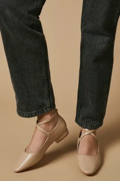 Basil Cross Strap Low Heel Ballet Pump