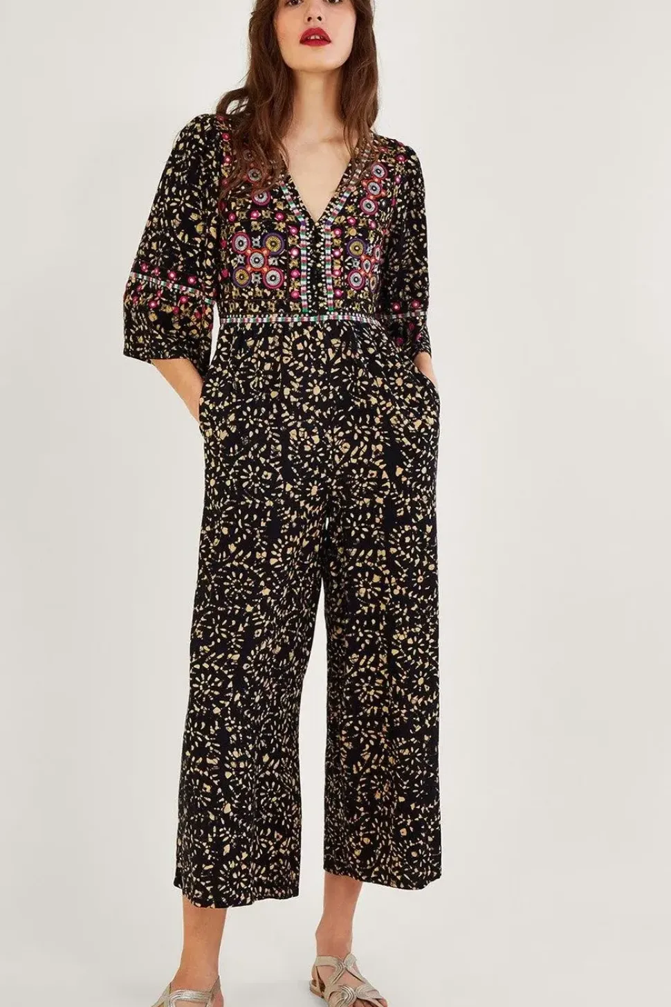 Batik Embroidered Jumpsuit in LENZING邃
