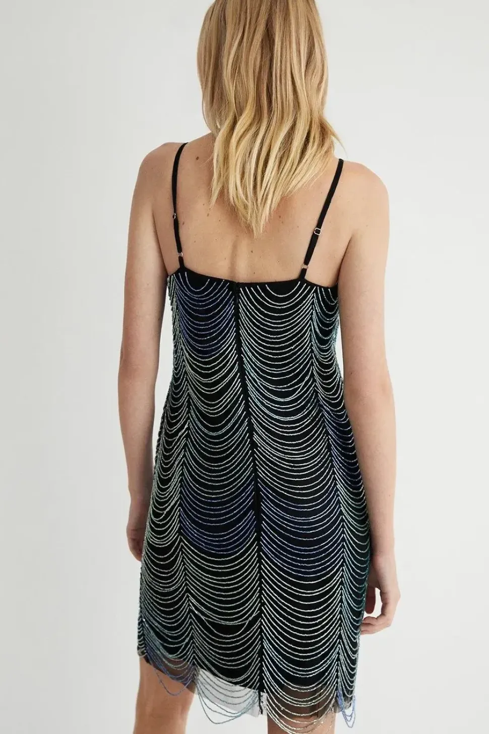Beaded Tassel Ombre Mini Dress