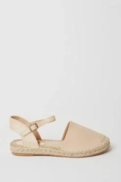 Bea Open Back Closed Toe Espadrille Flat Shoes