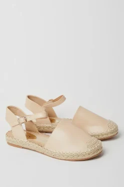 Bea Open Back Closed Toe Espadrille Flat Shoes