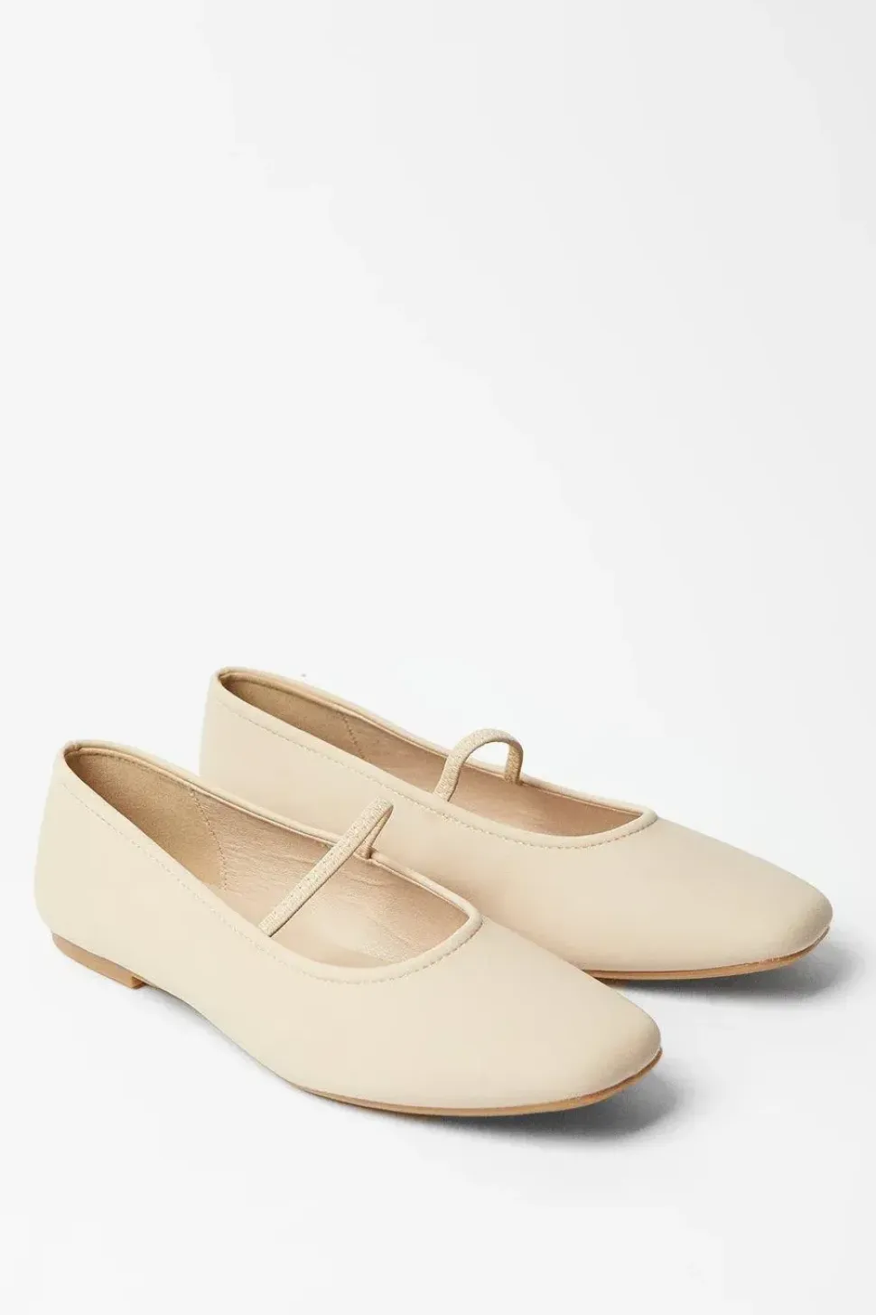 Belarus Elastic Strap Soft Square Toe Ballet Pumps